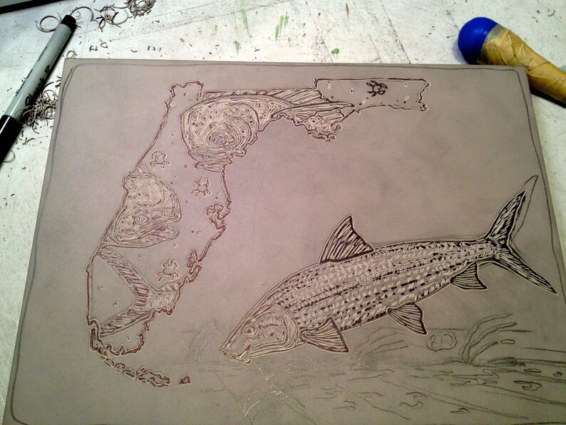 Florida fly fishing artwork by Jonathan Marquardt of BadAxeDesign