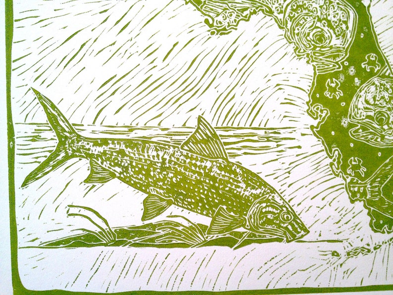 Florida fly fishing artwork by Jonathan Marquardt of BadAxeDesign