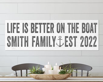Boating Gifts Ideas, Personalized Family Name Sign, Custom Boat Name Sign, Lake House Decor, Coastal Decor, Sailing Gift, Nautical Gift