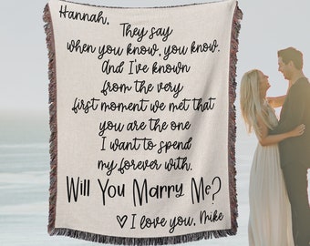 Will You MARRY ME Engagement Backdrop Sign, Custom Text Blanket, Wedding Proposal Ideas Sign, Marriage Proposal Ideas Sign Decorations Woven