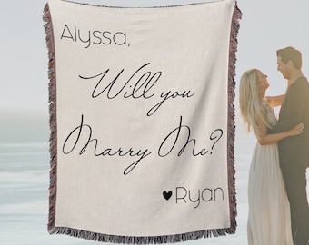 Will You MARRY ME Sign Blanket Marriage Proposal Keepsake Unique Engagement Ideas Wedding Proposal Decor Personalized Will You Marry Me Gift