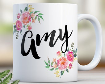 Monogram Mug, Monogram Name Mug, Personalized Name Mug, Personalized Name Mug, Custom Coffee Mug, Gift for Her, Gift for CoWorker Coffee Mug