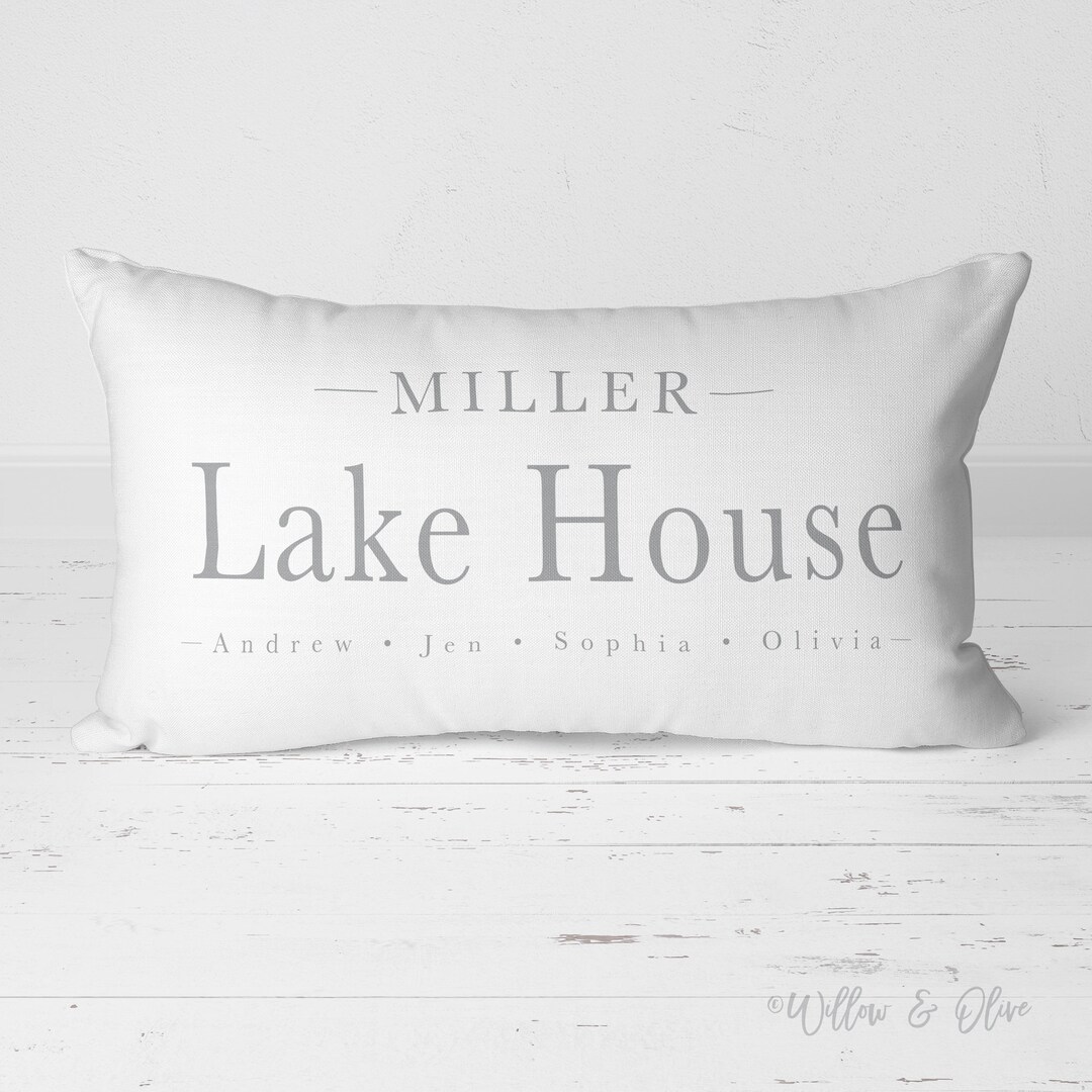 Lake House Pillow, Lake House Decor, Name Pillow, Personalize Pillow