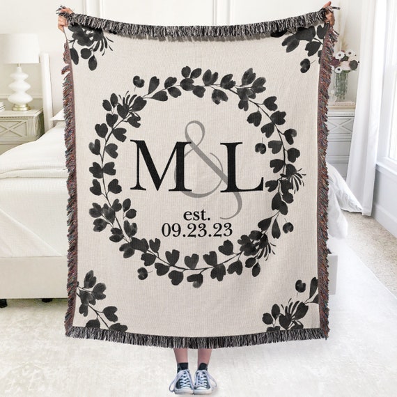 Personalized anniversary cotton blanket throw hotsell