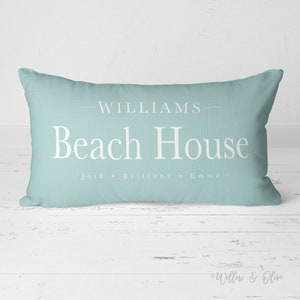 Beach House Decor, Beach Pillow, Custom Throw Pillow, Beach Decor, Personalize Pillow, Personalized Throw Pillow, Housewarming Gift 20-006