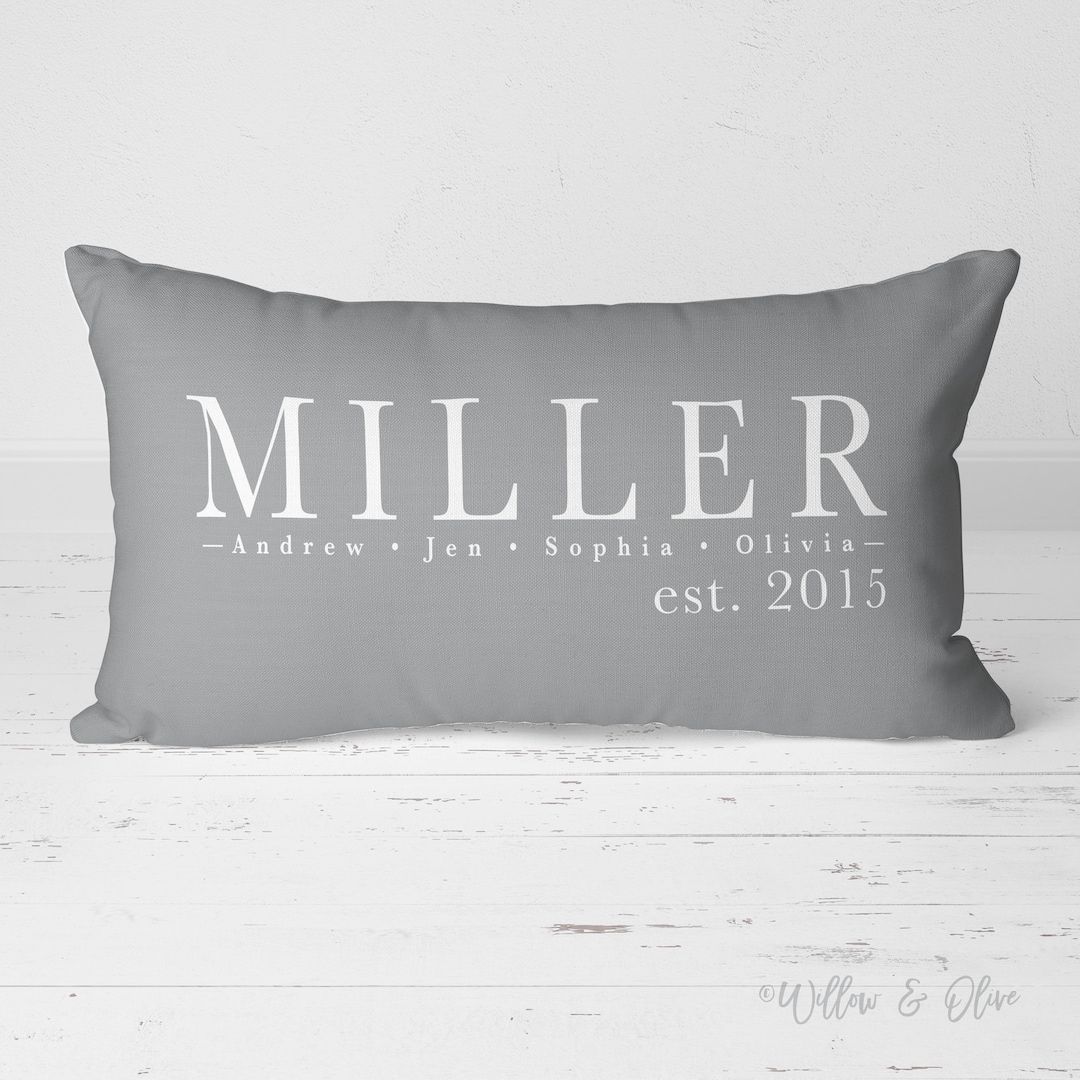 Family Name Pillow Marriage Pillow Personalized Pillow Etsy