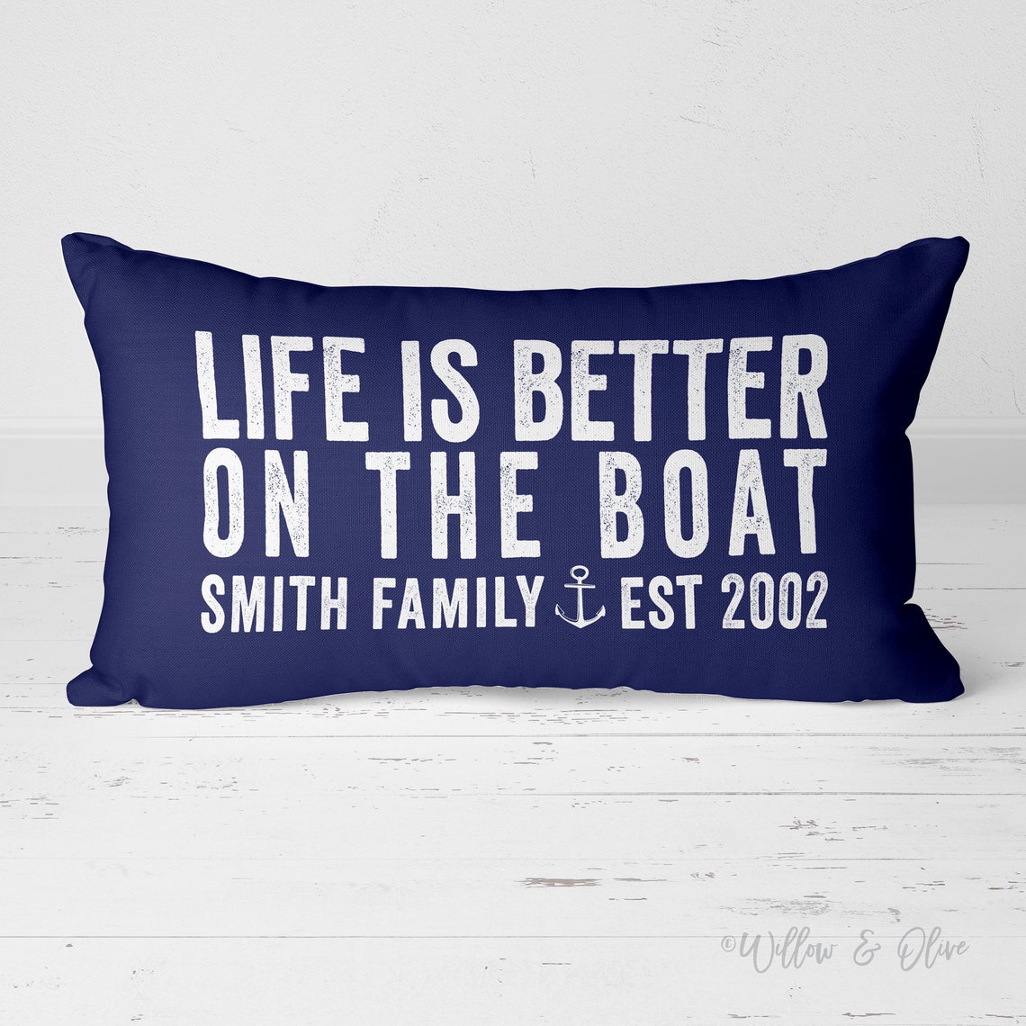 Life Is Better On The Boat Pillow Boat Pillow Nautical Etsy