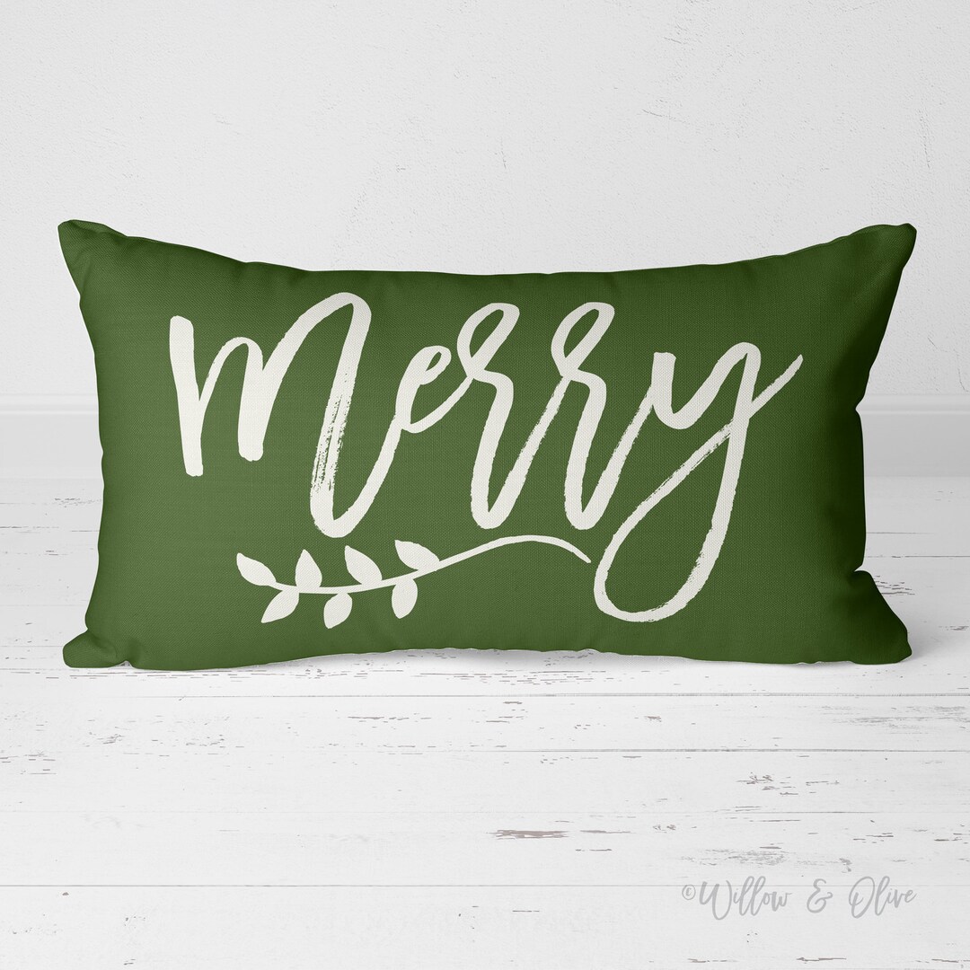Merry Pillow, Merry Christmas, Christmas Pillow, Holiday Pillow, Winter