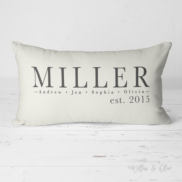 Family Name Pillow Etsy