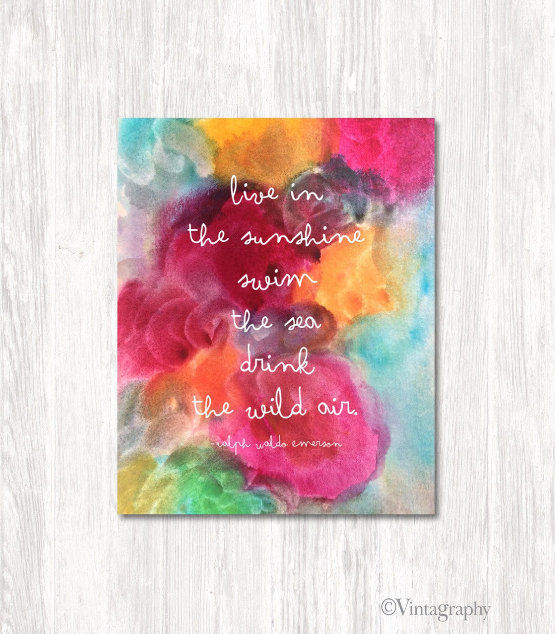 Ralph Waldo Emerson Quote Art Print: Inspirational Typographic Giclée ...