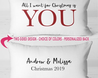 Personalized Christmas Pillow, First Christmas Married Pillow, First Christmas Married Gift, Wedding Pillow, All I Want For Christmas Is You