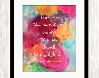 Ralph Waldo Emerson Quote Art Print: Inspirational Typographic Giclée