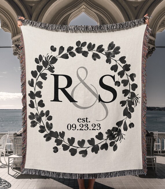 Personalized anniversary cotton blanket throw sale