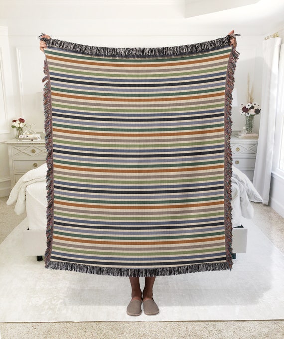 Colorful striped throw blanket sale