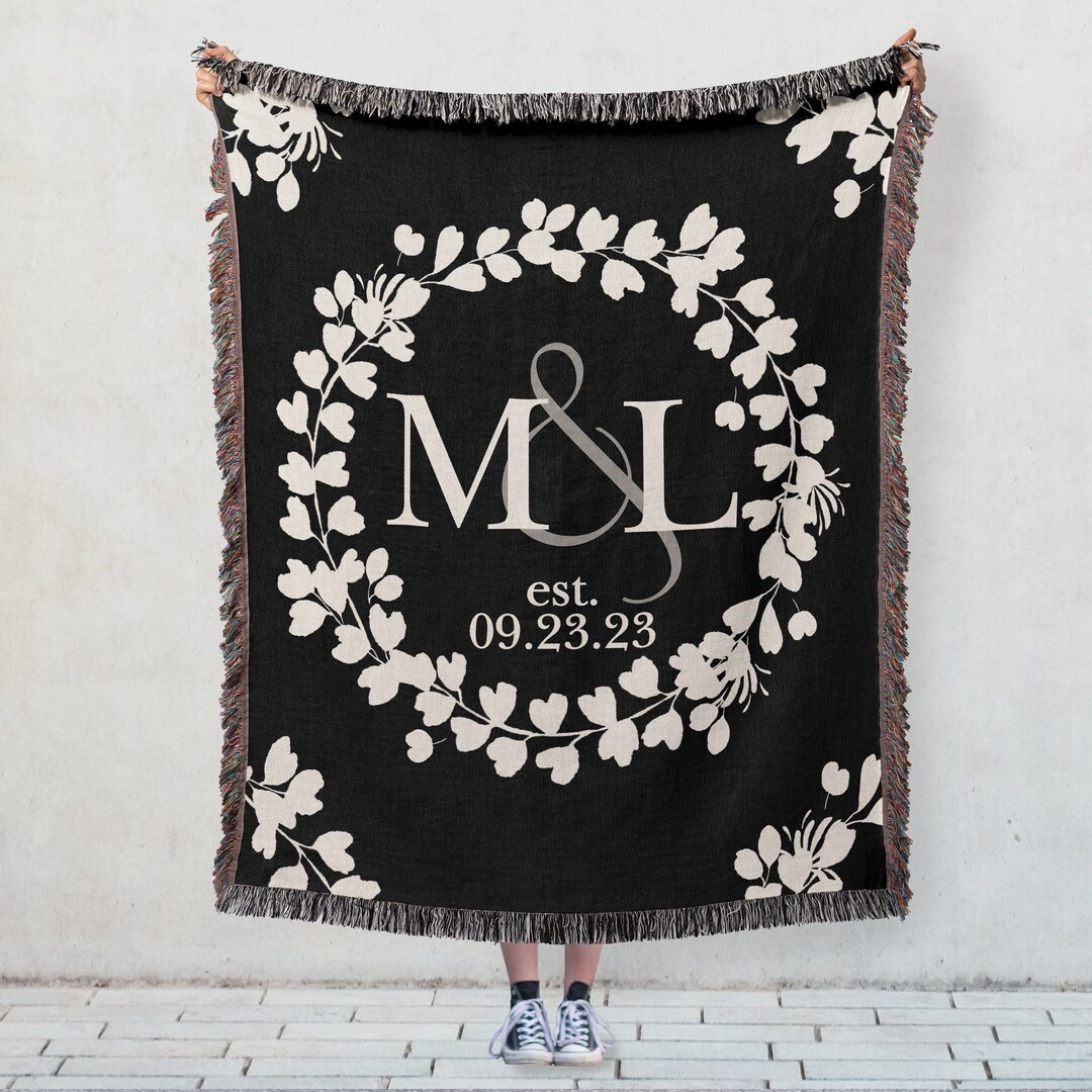 Cotton Anniversary Gift for Wife Personalized Woven Throw Blanket ...