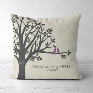 Family Tree Pillow, Wedding Gift Pillow, Cotton Anniversary Gift, Personalized Pillow, Custom Pillow, Family Name, Anniversary Gift, 21-028 image 5