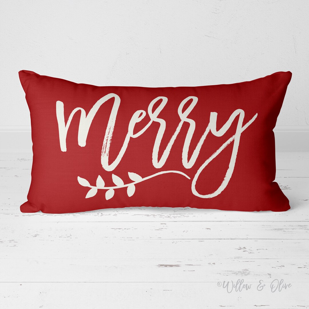 Christmas Pillow, Merry Pillow, Merry Christmas, Holiday Pillow, Winter