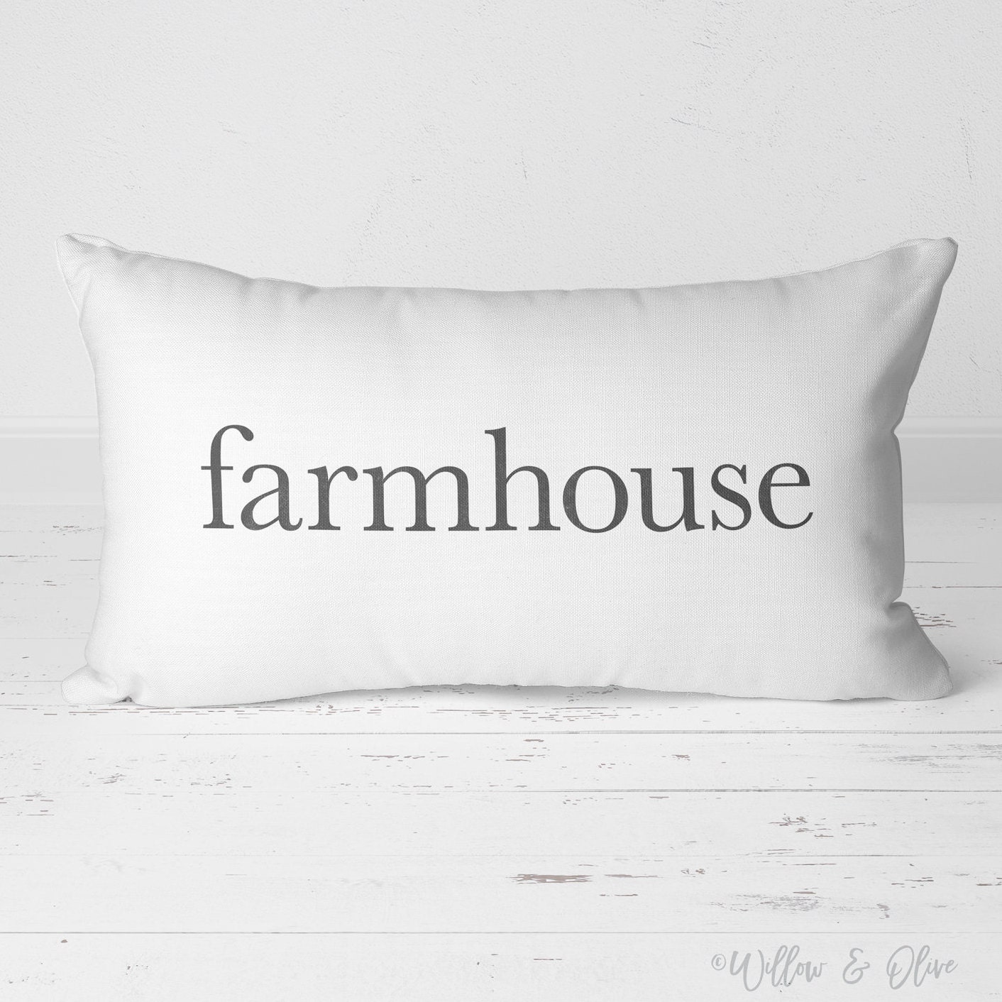 Farmhouse Pillow Farmhouse Decor Lumbar Pillow White Etsy