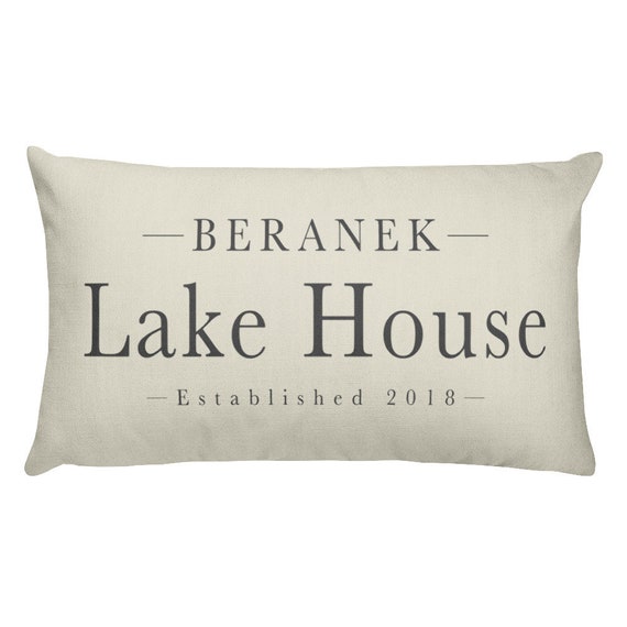 Lake House Pillow Lake House Decor Name Lake Life Lumbar Throw Pillow Cover