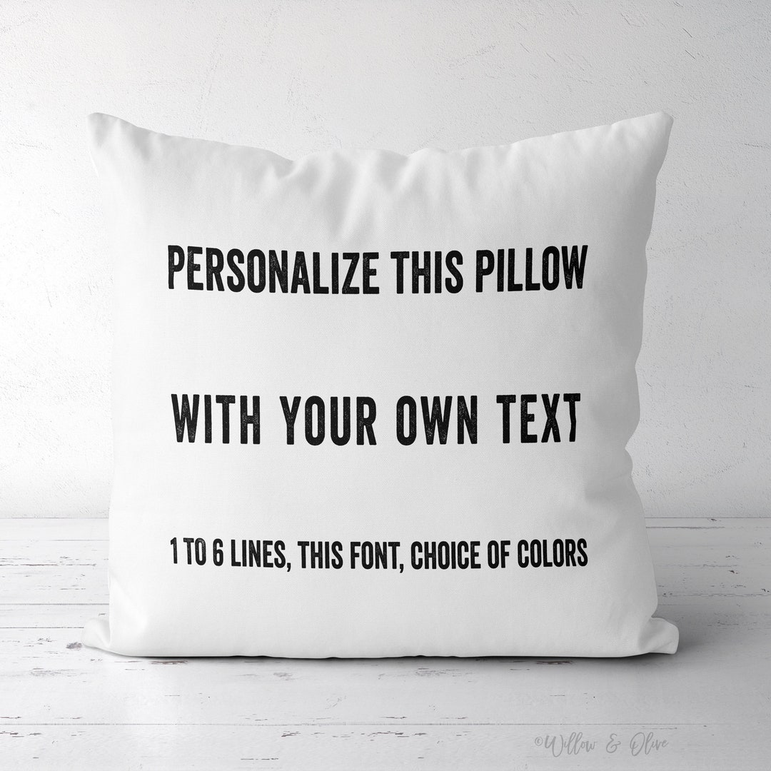Personalized Literary Pillow, Custom Quote Pillow, Song Lyrics Pillow