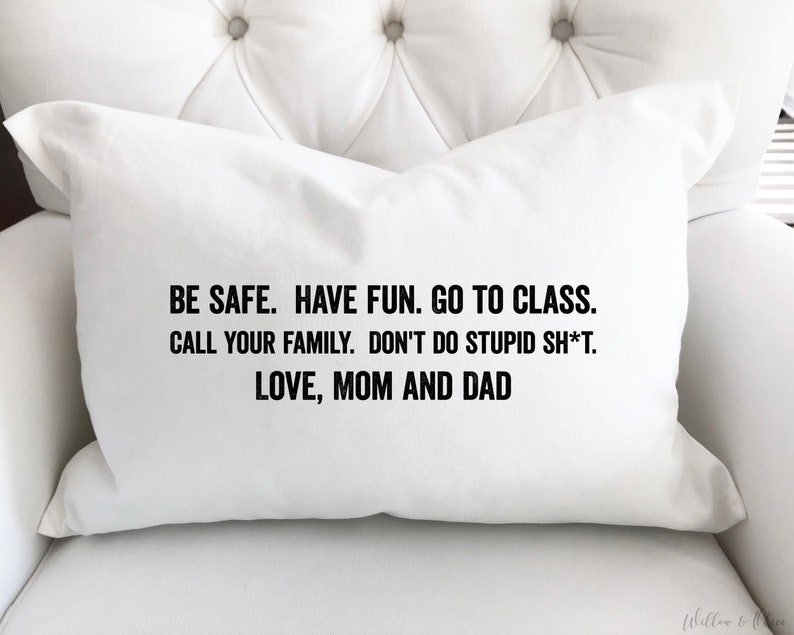 Call Your Mom Dorm Pillow, Dorm Decor, Going Away Gift, Gift for Son, Gift for Daughter, College Dorm Gift From Parents, Personalized Pillow