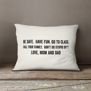 Call Your Mom Dorm Pillow, Dorm Decor, Going Away Gift, Gift for Son, Gift for Daughter, College Dorm Gift From Parents, Personalized Pillow