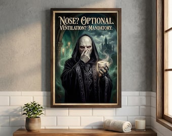 Impresión de reglas de baño salvajes - Humor de mago oscuro sobre el baño - Arte gótico para pared de baño - Decoración divertida para baños - Descarga digital