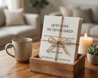 Juego de preguntas para parejas imprimible: preguntas que nunca hicimos, tarjetas de conversación para una cita romántica.