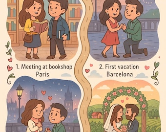 Mapa de historia de amor personalizado: Arte de línea de tiempo de pareja personalizado / Regalo para San Valentín