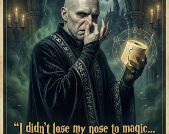 Papel higiénico satírico de magos oscuros, decoración gótica para baños (descarga digital)