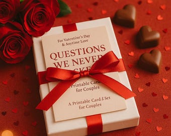 Tarjetas de conversación profunda para parejas - Juego de preguntas sobre relaciones - Actividad para una cita - Baraja imprimible de descarga instantánea