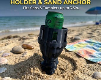 Dune Inspired Thumper Beach Cup Holder | Sand Screw Drink and Item Holder | Outdoor PETG Anchor for Cans, Bottles, Phones, key & Accessories