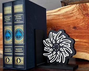 Pattern Stormlight Bookend inspired  by Stormlight Archive Gift for fans and epic fantasy desk decor for bookshelf