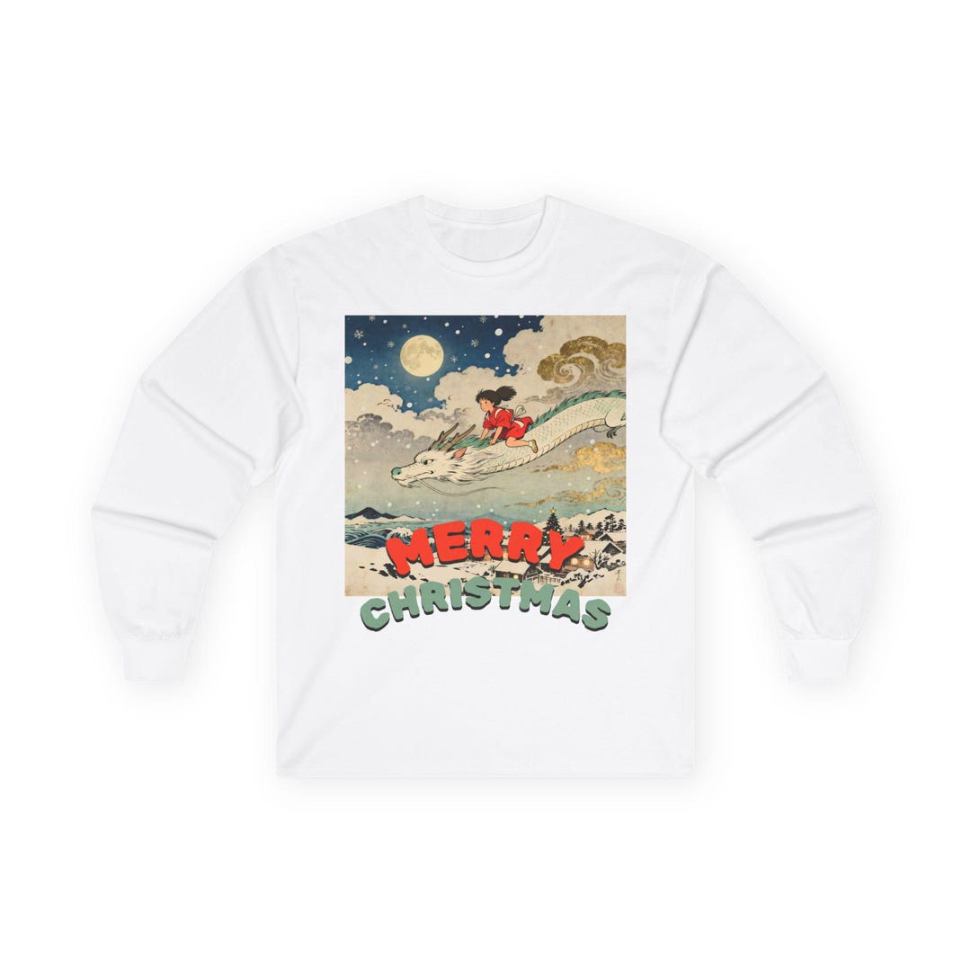 Vintage Santa Surfing Merry Christmas Long Sleeve Tee | Holiday Graphic ...