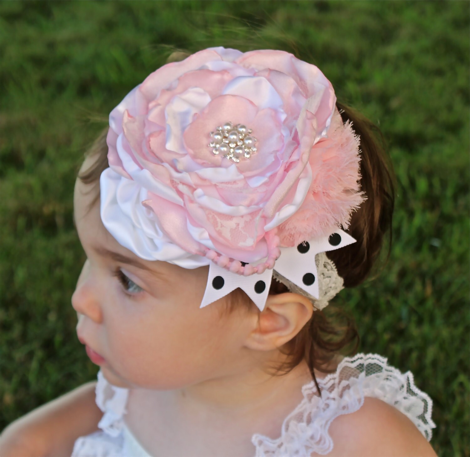 Pink Flower Headband Sale Flower Pink Baby Headband M2M Etsy