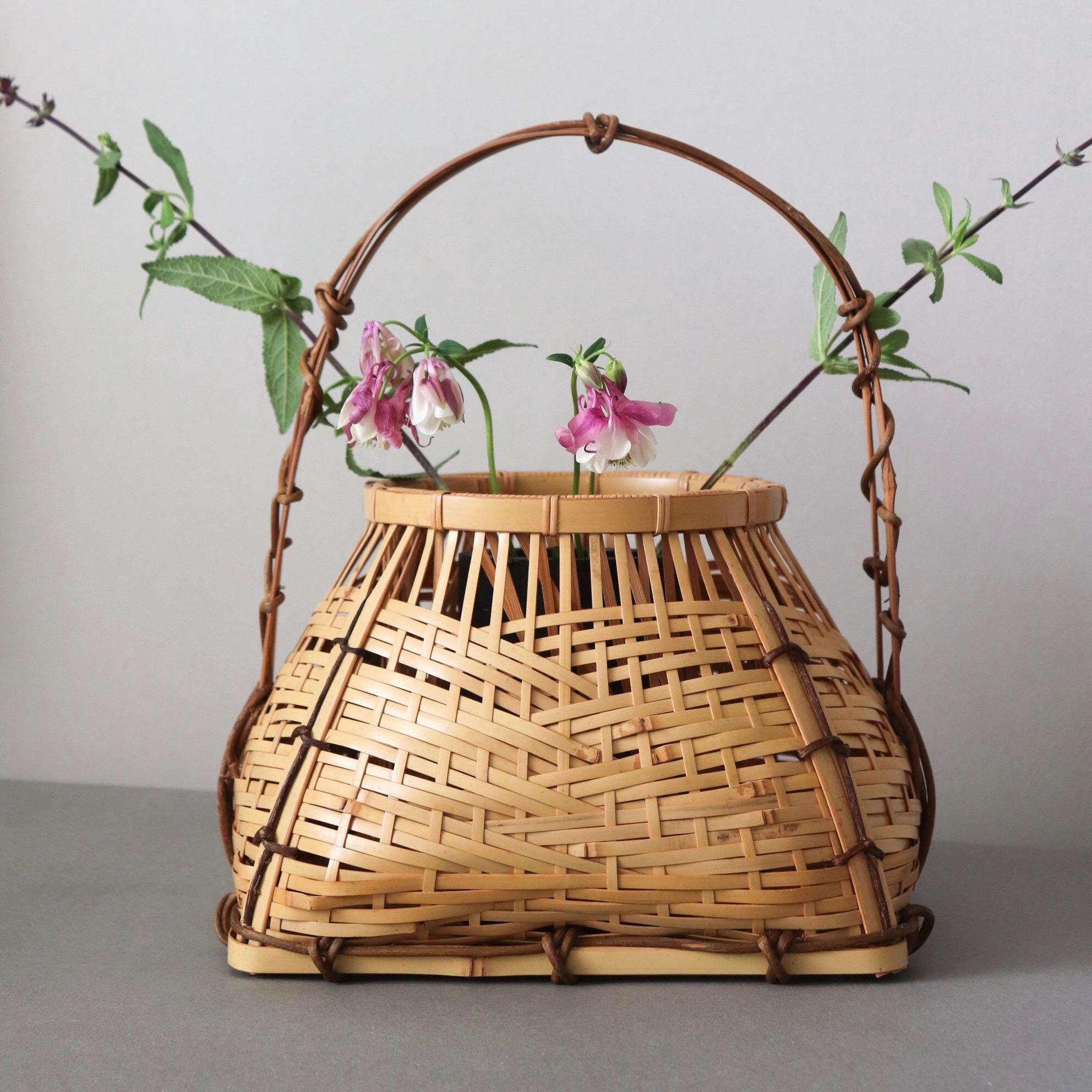 竹かごの花瓶 - Etsy 日本