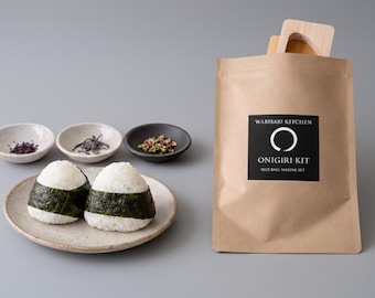 Onigiri Kit – Japanse rijstballenmaakset | Hinoki houten mal | Ariake Nori, Rokosuke Umami Salt, Yukari, Shio Kombu, Hanamusubi Furikake