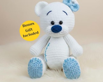 Adorable Crochet Teddy Bear Pattern PDF, Amigurumi Stuffed animals, soft plush toy, plushies pattern