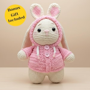 Crochet Bunny Amigurumi Pattern PDF | Amigurumi plushies | plush toy gift | Diy Stuffed Animals | Bonus