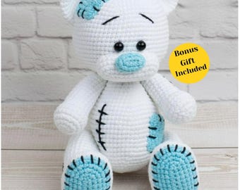 Adorable Crochet Teddy Bear Pattern PDF, Amigurumi Stuffed animals, soft plush toy, plushies pattern