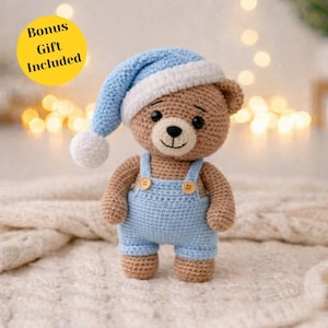 Bedårande virkmönster för nallebjörn i PDF-format, amigurumi-plyschleksak, gosedjursmönster, direktnedladdning