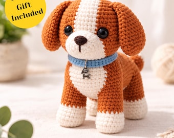 crochet puppy pattern PDF | amigurumi dog plushie pattern | Dachshund plush stuffed animals | toy gift