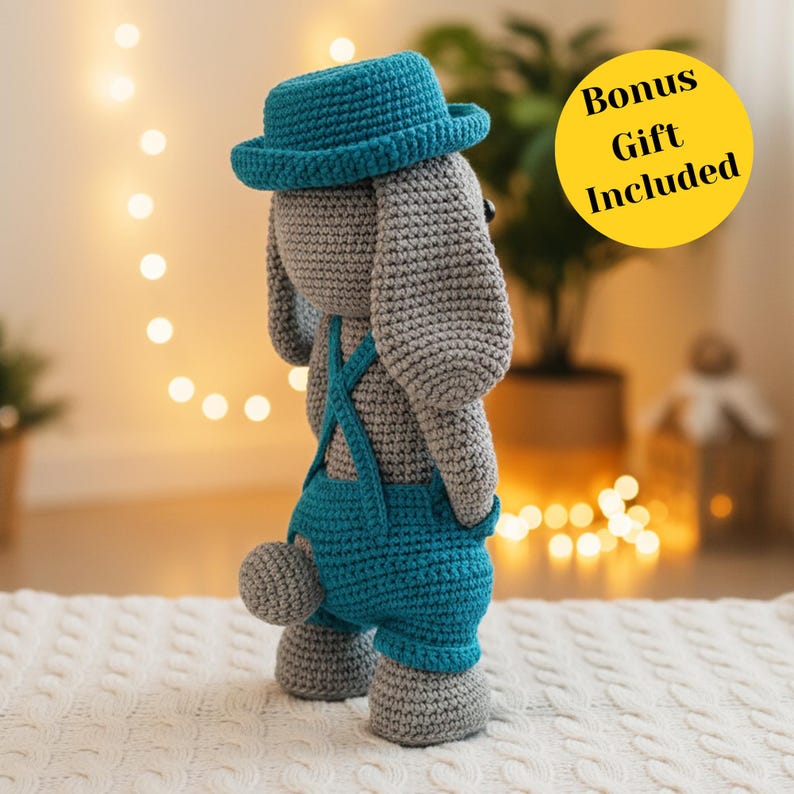Crochet Bunny Pattern PDF, amigurumi plushie bunny Doll, animal plush toy, rabbit home decor image 7