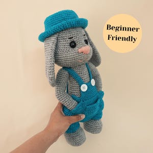 Crochet Bunny Pattern PDF, amigurumi plushie bunny Doll, animal plush toy, rabbit home decor image 3