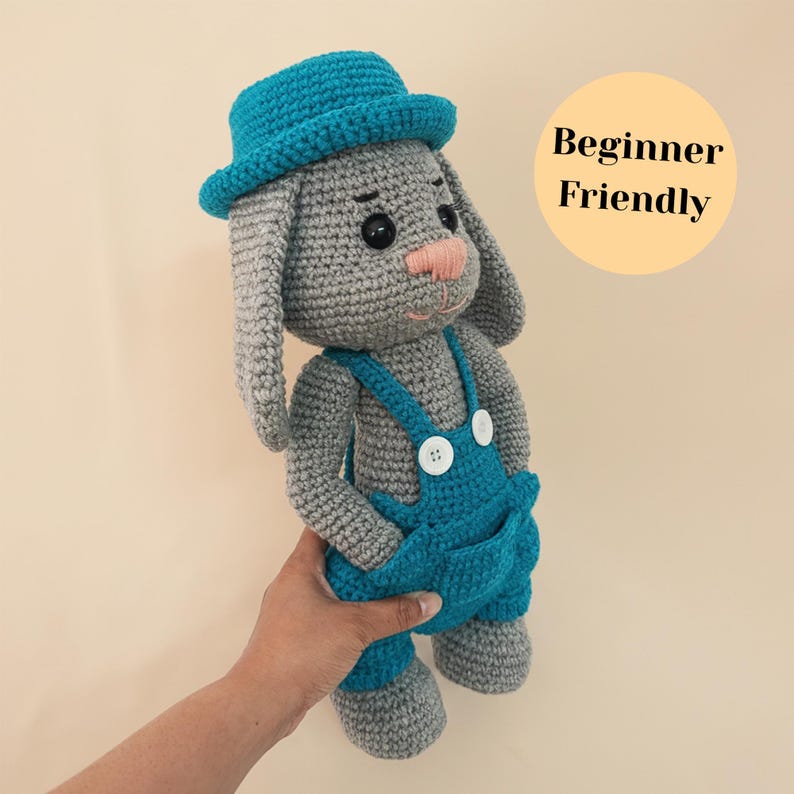 Crochet Bunny Pattern PDF, amigurumi plushie bunny Doll, animal plush toy, rabbit home decor image 3