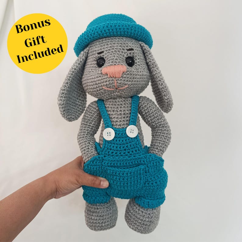 Crochet Bunny Pattern PDF, amigurumi plushie bunny Doll, animal plush toy, rabbit home decor image 4