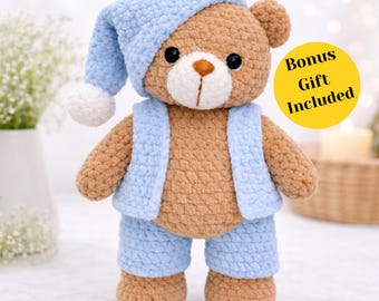 Teddy Bear Crochet Pattern PDF | amigurumi plushies pattern | Stuffed Animal Toys | diy plushie | gift