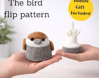 Patrón de pájaro de ganchillo reversible en PDF, patrones de peluche amigurumi, juguete de animal suave, regalo de ganchillo, hazlo tú mismo