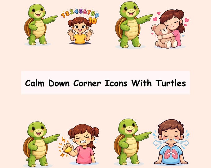 Calm Down Corner Icons Png, Coping Skills Visuals, Turtle Calming ...