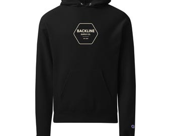 Sudadera negra minimalista: sudadera Champion Heavyweight, moderna y para uso diario, ropa de calle unisex.